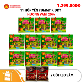 11 hộp yến Yummy Kiddy hương Vani 20% Thiên Hoàng (6 lọ/hộp) - Tặng 2 gói kẹo sâm